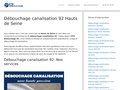 Aperçu du site Société de   Débouchage et canalisation 92