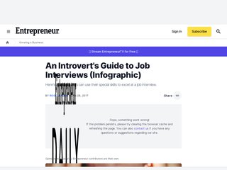 An Introverts Guide to Job Interviews Infographic
