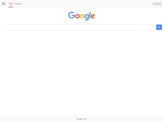 Impression d'écran du moteur de recherche Google